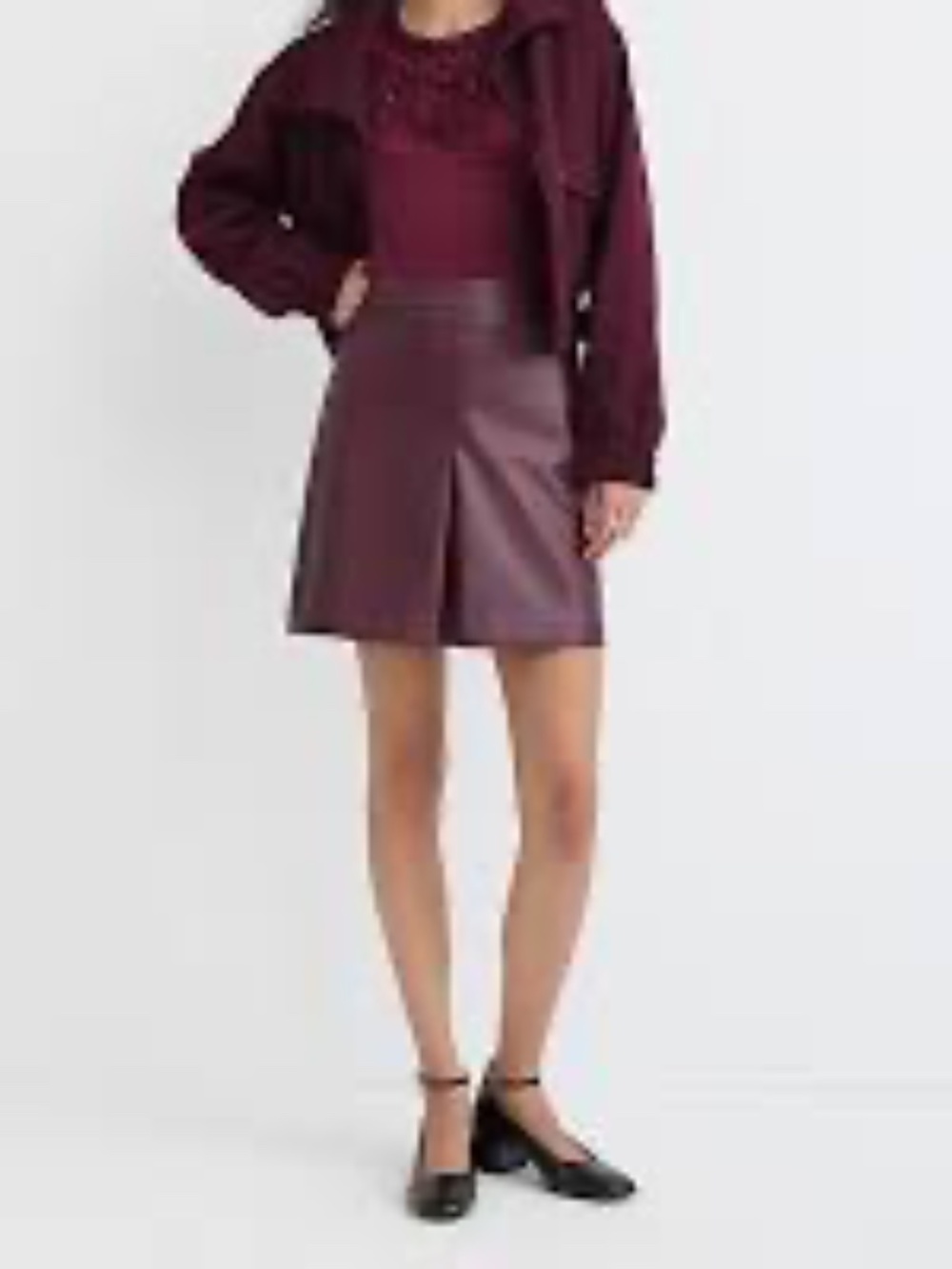 LOFT Purple Faux Imitation Leather Skirt Size 2 NWT